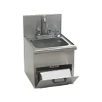 image of Eagle Group HWC-T 14" Wall Mounted Hand Sink with Faucet, Hinged Door, Soap & Towel Dispenser