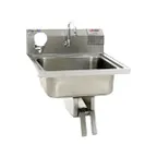 image of Eagle Group W1916 24" Wall Mounted Hand Sink with Faucet, Single Knee Valve & Soap Dispenser