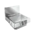 image of Glastender WH-14-LF 14" Wall Mounted Hand Sink without Faucet - 20 gauge