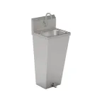 image of John Boos PBHS-F-1410-FV1-T 14" Pedestal Mounted Hand Sink without Faucet / with Foot Valve - 18 g