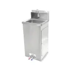 image of John Boos PBHS-F-1410 18" Freestanding Hand Sink w/ Hands Free Faucet & Double Foot Valves - 18 gauge