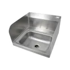 image of John Boos PBHS-W-1410-1DM-SSLR 14" Wall Mounted Hand Sink without Faucet-w/3 Splashes-Deck Hole