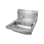 image of John Boos PBHS-W-1410-2DM 17" Wall Mounted Hand Sink without Faucet - with Double Deck Holes