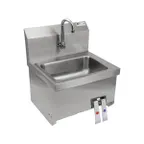 image of John Boos PBHS-W-1410-KV2APN 14" Wall Mounted Hand Sink w/Hands Free Faucet & Double Knee Valves