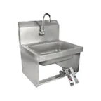 image of John Boos PBHS-W-1410-KV2MB 17" Wall Mounted Hand Sink w/Hands Free Faucet & Double Knee Valves