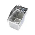 image of Krowne HS-1220 12" Drop-In Hand Sink with Faucet - 20 gauge / 3 Splashes