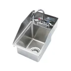image of Krowne HS-1225 12" Drop-In Hand Sink with Faucet - 20 gauge / 3 Splashes