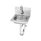 image of Krowne HS-12 15" Wall Mounted Hand Sink with e-Faucet & P-trap - 20 gauge