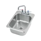 image of Krowne HS-1317 13" Drop-In Hand Sink with Faucet - 20 gauge / no Backsplash