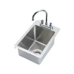 image of Krowne HS-1425 12" Drop In Hand Sink with Faucet - 20 gauge / no Backsplash
