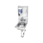 image of Krowne HS-31 13" Wall Mounted Hand Sink with Faucet, Soap & Towel Dispenser - 20 gauge