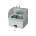 image of Krowne HS-41 15" Wall Mounted Hand Sink w/Faucet,Single Knee Valve & Dispensers - 20 g / 3 Splashes
