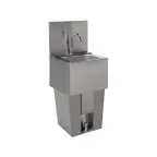 image of Tarrison TA-HSSBF1014 19" Pedestal Mounted Hand Sink w/Hands Free Faucet & Single Foot Valve - 16 g