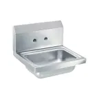 image of Vollrath 141-0C 17" Wall Mounted Hand Sink without Faucet - with Strainer / 20 gauge