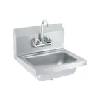 image of Vollrath K1410-C 17" Wall Mounted Hand Sink with Faucet & Strainer - 20 gauge