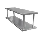 image of Advance Tabco PA-18-120-2 Double Tier Pass-Through Shelf with Overshelf - 120"W x 18"D