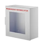 image of Alpine Industries ADI999-01 White Non-Alarmed Stainless Steel Cabinet for Defibrillators - 15"W x 7"D x 15"H
