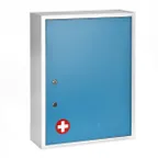 image of Alpine Industries ADI999-04-BLU Blue Medical Security Cabinet w/ Large Dual Locks 