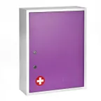 image of Alpine Industries ADI999-04-RED Red Medical Security Cabinet w/ Large Dual Locks - 16"W x 6"D x 21"H