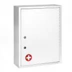 image of Alpine Industries ADI999-04-WHI White Medical Security Cabinet w/ Large Dual Locks - 16"W x 6"D x 21"H