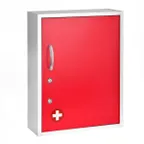 image of Alpine Industries ADI999-06-RED Large Red Medical Security Cabinet - 16"W X 6"D X 21"H