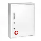 image of Alpine Industries ADI999-06-WHI Large White Medical Security Cabinet - 16"W X 6"D X 21"H
