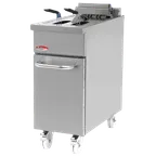 image of BakeMax BMPLS7FE010 16" Floor Model Electric Full Pot Fryer