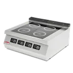 image of BakeMax BMPLS7IND020 (4) Burner Countertop Induction Range, Stainless Steel Construction With Glass Cooking Surface