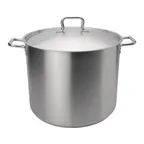 image of Browne USA 5733940 Stock Pot, 40 Qt., 15.7" Dia x 12.2" H, Stainless Steel, Induction Ready, NSF