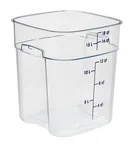 image of Cambro 18SFSPROCW135 CamSquare 18‑qt PC Container, 11.4" Cube Handles, NSF‑Approved, Dishwasher Safe