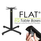 image of FLAT Tech CT2059 KX30 EQ Dining Height Table Base, 30" Cross Base, 3" Dia. Column, Cast Iron, Powder Coat Finish