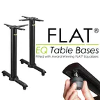 image of FLAT Tech CT2060 Dining Height KT22 EQ Table Base, 22" End Base, Cast Iron, Powder Coat Finish