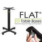 image of FLAT Tech CT2063 KX22 EQ Dining Height Table Base, 22" Cross Base, Cast Iron, Powder Coat Finish
