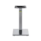 image of FLAT Tech CT4101 Dining Height 22" Square Cast Iron Table Base, 3-1/7" Dia Column, 304 Stainless Steel Plated