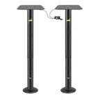image of FLAT Tech CT7001 Adjustable Height Restaurant Table Base, 3" Dia. Pneumatic Columns, Black Powder Coat Finish, Bolt-Down, Steel
