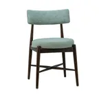 image of G & A 4690 Ciro Side Chair, Upholstered Seat & Back, European Beechwood Walnut Frame, Mortise & Tenon Construction