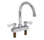 image of GSW USA AA-422G Faucet, 4" Deck Mounted Backsplash, with 5" Gooseneck Spout