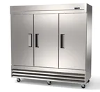 image of Hubert 158463 81.3" 3-Solid Door Reach-In Freezer, Bottom Mounted, 72 cu. ft., Stainless Steel