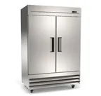 image of Hubert 27044 54" 2-Solid Door Reach-In Refrigerator, 47 cu. ft., Bottom Mounted