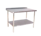 image of Klinger's Trading ABST3048 48" Open Base Work Table with Undershelf, 2" Backsplash / 18 Gauge Top