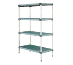 image of Metro Q556G3 Metromax Q Starter Shelving Unit, 48"W x 24"D x 63"H, 800 lb., 4 Louvered Shelves, Polymer Posts
