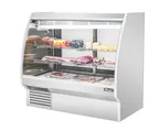 image of Migali C-DC-5 60" x 55.4" Deli Case, 28.5 Cu Ft, Stainless Steel, Curved Glass, LED, 2 Shelves
