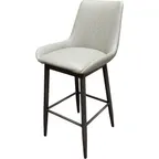 image of Oak Street BM-10501 Amata Bar Stool, Upholstered Back & Bucket Seat, 1.2mm Metal Frame, Arms, Indoor Use