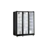 image of Omcan USA 48385 - 71" Three-Section Merchandiser Refrigerator, 53 cu ft, Black Steel, 115V 8.9A, LED