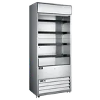 image of Omcan USA 48479 30" Vertical Open Air Merchandiser, Stainless Steel, 5 Shelves, 15.5 cu. ft.