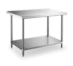 image of Steel Works SWWTS-1848-316 48" Open Base Work Table with Undershelf, Flat Top / 16 Gauge Top