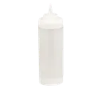 image of TableCraft Products 11663CF WideMouth Squeeze Bottle, 16 Oz Clear/White PerfectFlex, 63 mm Opening