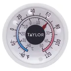 image of Taylor Precision 5380N Wall Thermometer, Indoor/Outdoor, 1-3/4" Dial, -40° to 120°F, Adhesive Mount