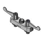 image of T&S Brass 5F-4CWX00 Equip Workboard Faucet, 4" Oc Deck Mount, Swivel Outlet