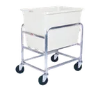 image of Winholt 30-6-SS-WH Stainless Steel Bulk Goods Cart w/ 6 Bushel Capacity, White Polyethylene Tub